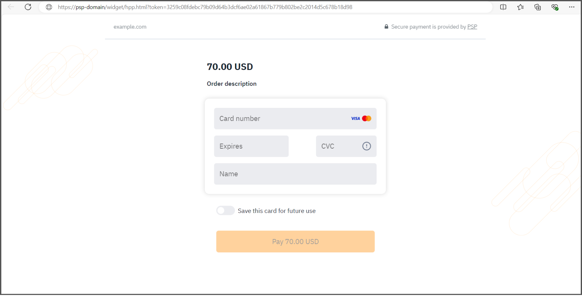 Payment page on Freepayment domain